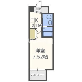 サムティ京橋FLUSS(1K/1階)の間取り写真
