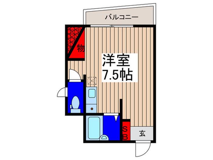 スウェーデン(ワンルーム/2階)の間取り写真