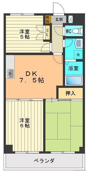 イーストビレッジ(3DK/4階)の間取り写真