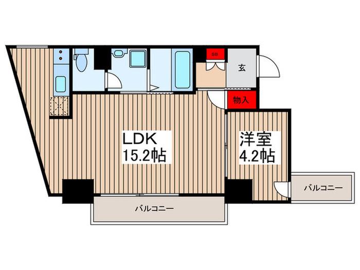 ラ・ブークル(1LDK/8階)の間取り写真