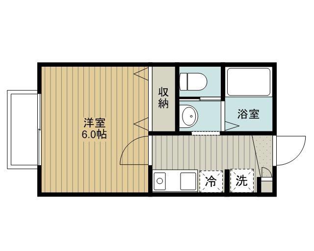 ステラ南鳩ヶ谷(1K/1階)の間取り写真
