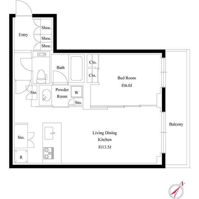 ルネサンス松濤プレミアムコート 部屋番号0201(1LDK/2階)の間取り写真