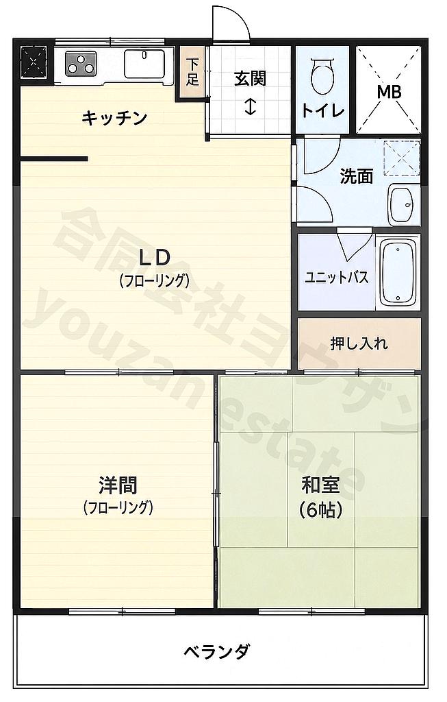 第五みなもと(2LDK/2階)の間取り写真
