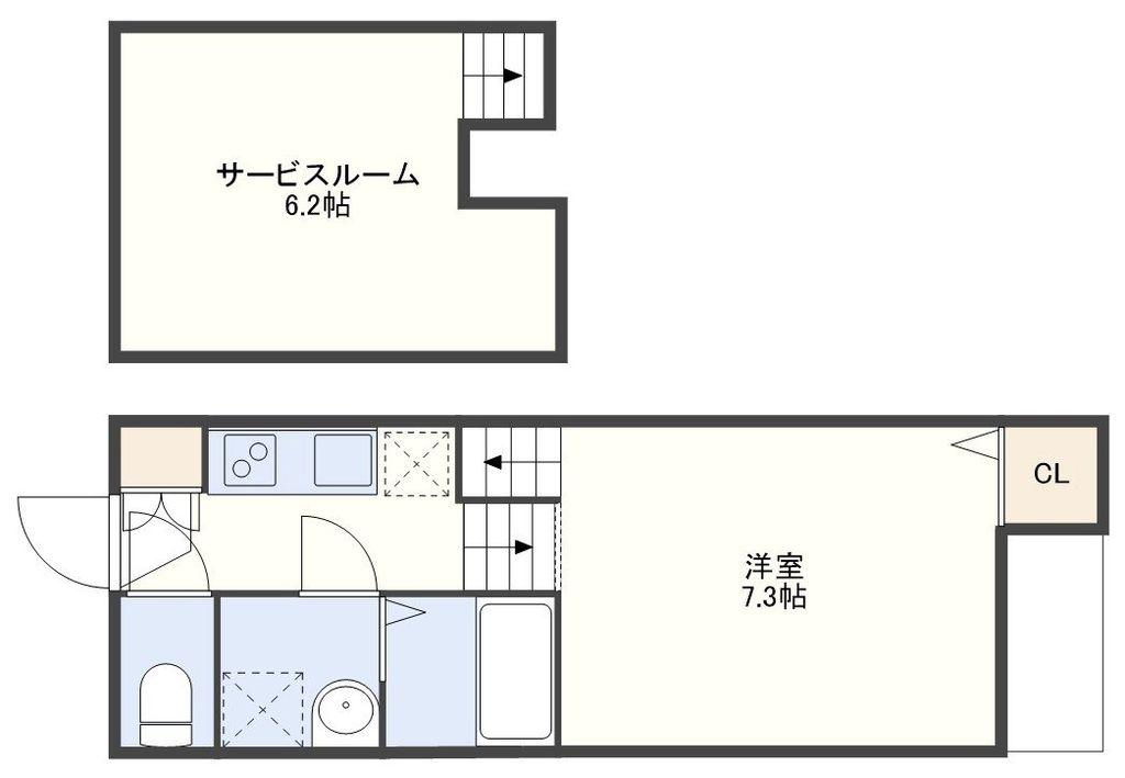 MODERN PALAZZO 諫早SUNNY HILL(1SK/2階)の間取り写真