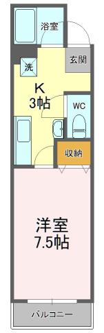 桜館10(1K/4階)の間取り写真