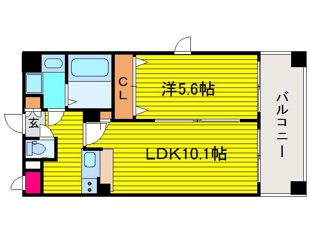 アーバネックス・谷町(1LDK/2階)の間取り写真