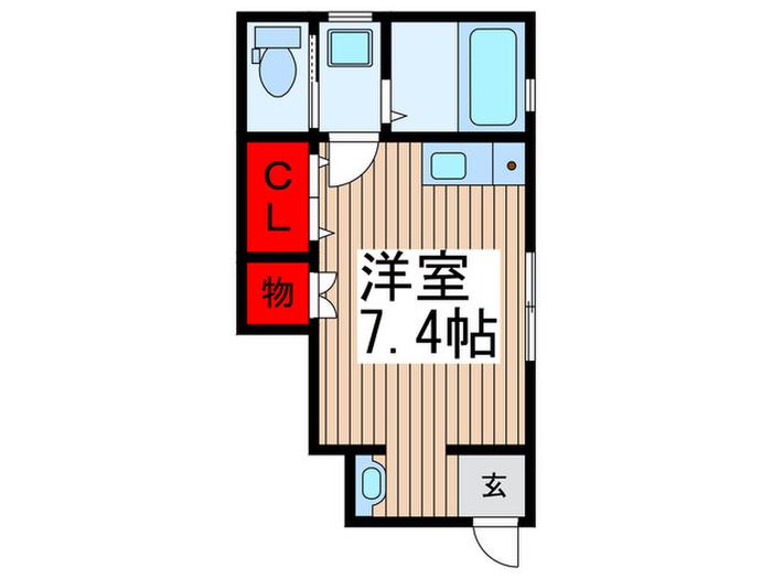 ワイズ中浦和(ワンルーム/1階)の間取り写真