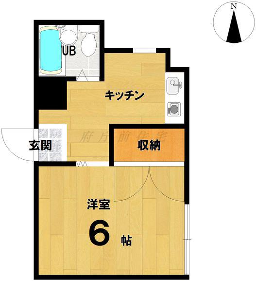 シャンブル丸太町(1K/4階)の間取り写真