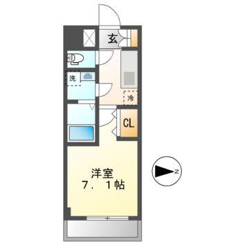 VANCOUVER1118大曽根(1K/8階)の間取り写真