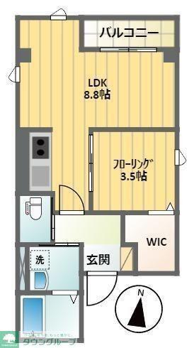アンテルプレテ(1LDK/4階)の間取り写真