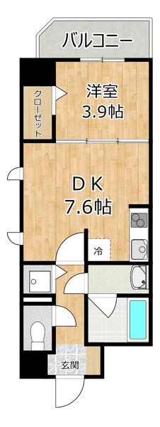 幸 COURT TSUKAMOTO(1LDK/7階)の間取り写真
