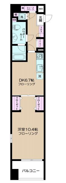 日神デュオステージ横濱マリンスクエア(1DK/11階)の間取り写真