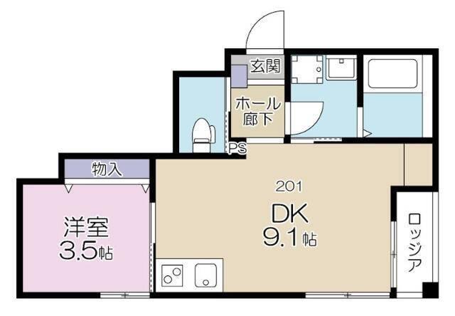 MAHALO(1LDK/2階)の間取り写真
