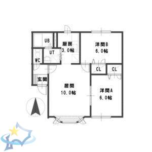 ルミエール122(2LDK/2階)の間取り写真