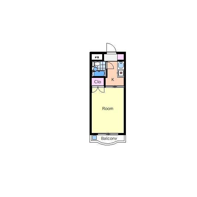 ベルサイユ池上NO.3(1K/4階)の間取り写真