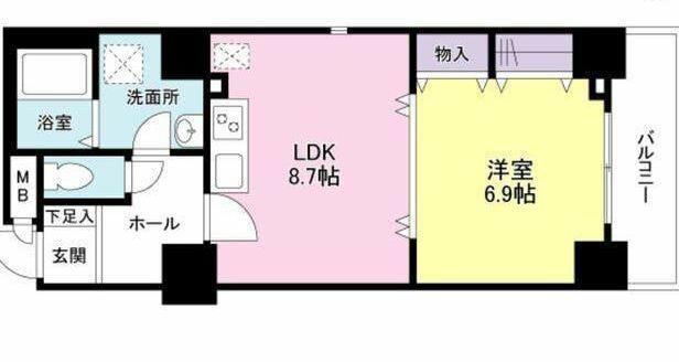 RAFFINE TERRACE(1LDK/4階)の間取り写真