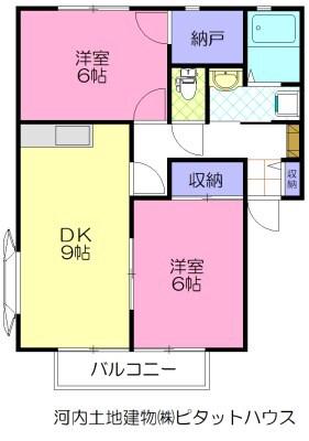 サンビレッジ光陽台十弐番館(2LDK/1階)の間取り写真