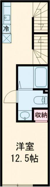 春風と窓辺のカプチーノ(ワンルーム/2階)の間取り写真