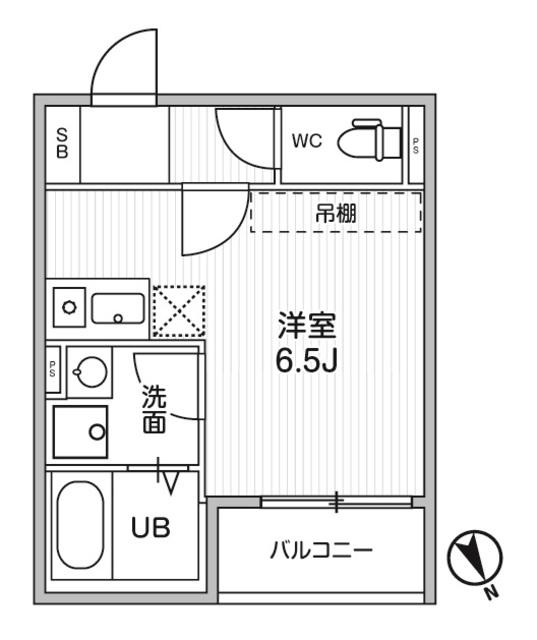 TS CUORE 調布(ワンルーム/2階)の間取り写真