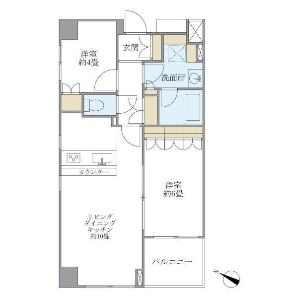 プレミアコート桜台(2LDK/4階)の間取り写真