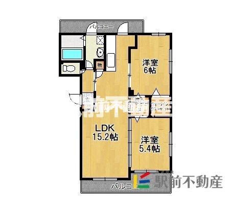 マテリアールA棟(2LDK/3階)の間取り写真