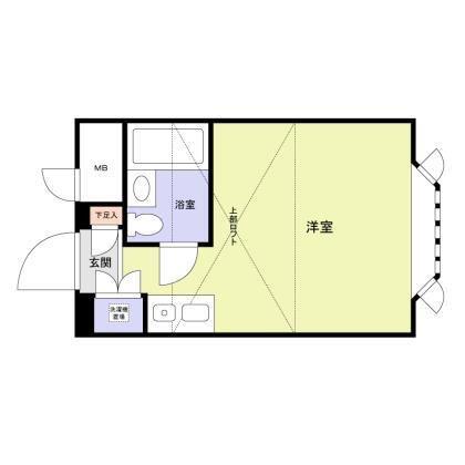 ベルシティ川口Ⅰ(1K/2階)の間取り写真