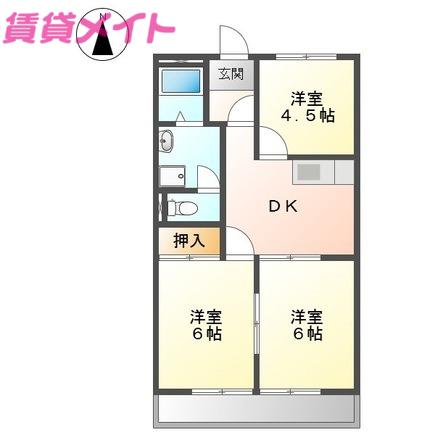 エクセル東山(3DK/3階)の間取り写真