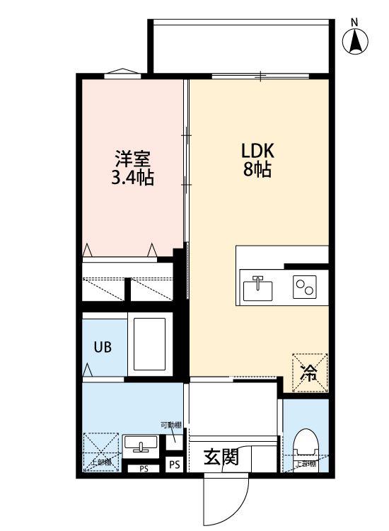 ROBOT HOME 都立家政(1LDK/3階)の間取り写真