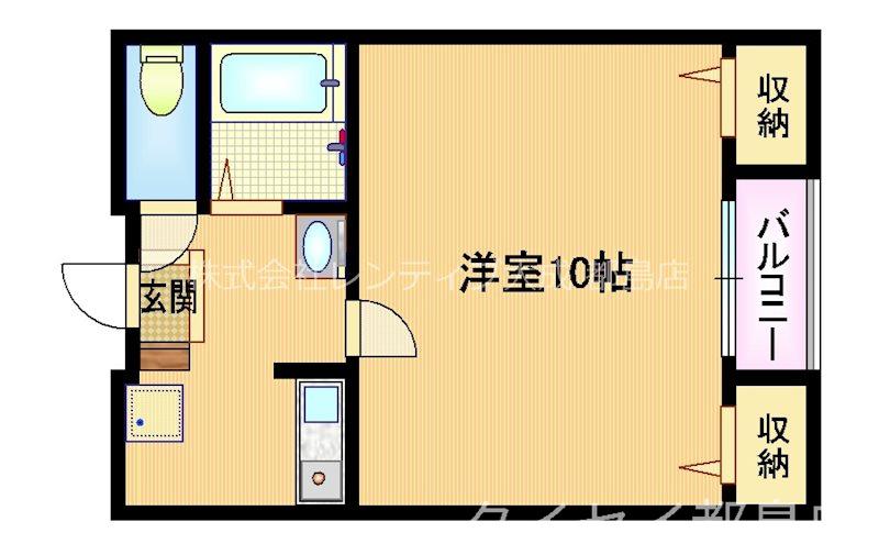 サンハイツ園部(1K/3階)の間取り写真