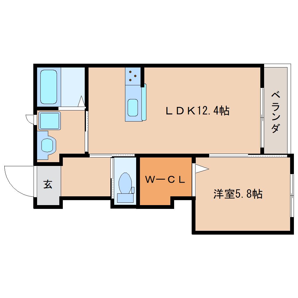 シエルグラン(1LDK/1階)の間取り写真