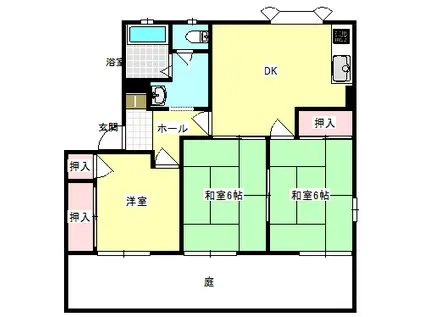 パストラルNK A棟(3DK/1階)の間取り写真