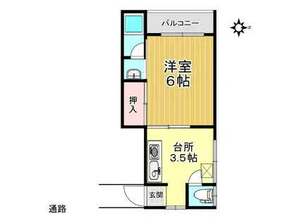 N クラタニコート(1K/1階)の間取り写真