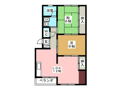 戸崎第3ビル 南棟(3DK/3階)の間取り写真