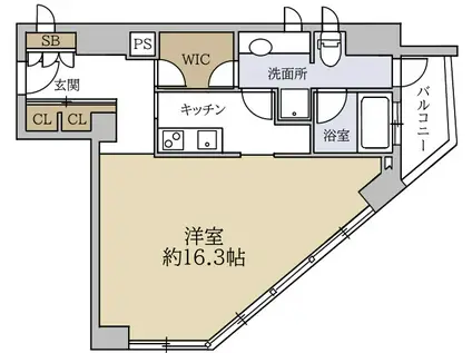 クリスタルブライト本町東(1K/8階)の間取り写真