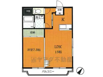 ユーミーマツダ(1LDK/4階)の間取り写真