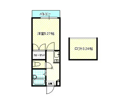 北浜パレス(1K/2階)の間取り写真