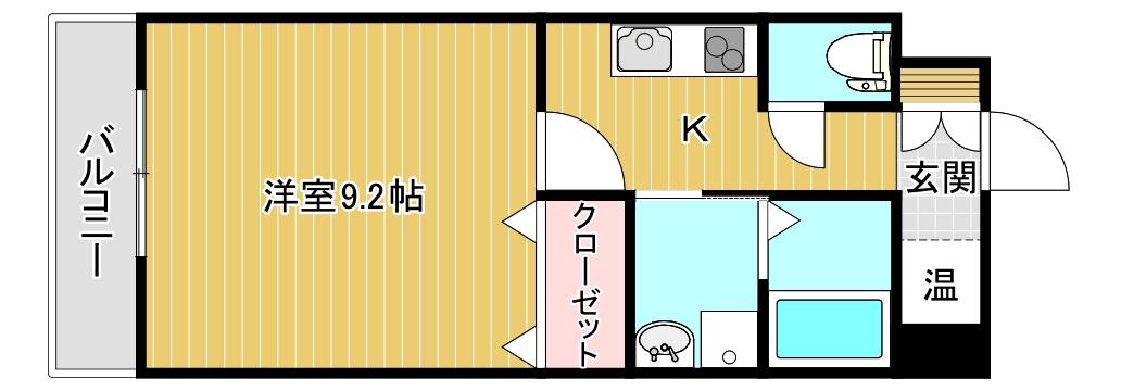 グレイスハイツ東中通タワー(1K/10階)の間取り写真