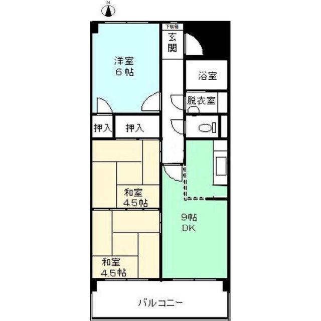 丸岡ビル(3DK/5階)の間取り写真