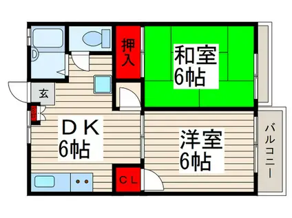 メゾンヨシノ第二(2DK/2階)の間取り写真