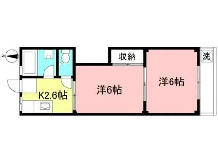 マンショングレース(2K/2階)の間取り写真
