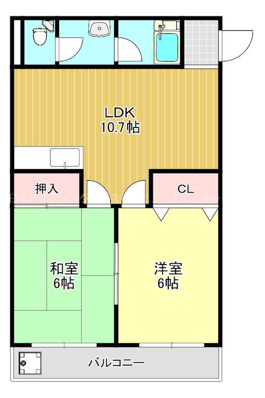 第三もずハイツ(2LDK/2階)の間取り写真
