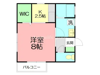 シャインピース(1K/2階)の間取り写真