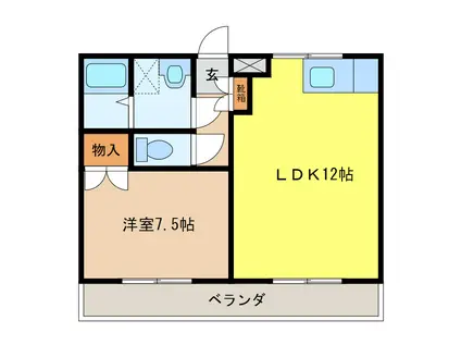 エルシティ大塚(1LDK/1階)の間取り写真