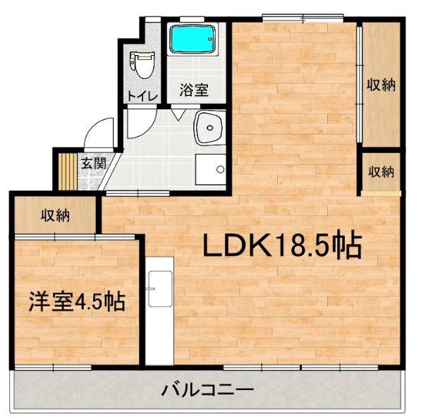 スカイクレスト青葉台II(1LDK/5階)の間取り写真