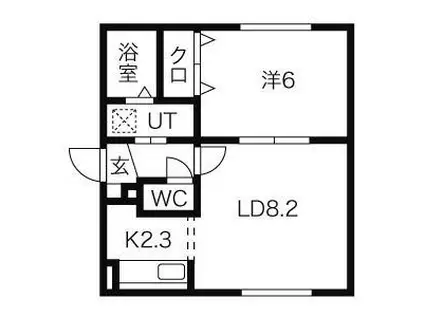 デナーロ・ジオ(1LDK/1階)の間取り写真