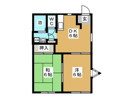 ハイマート栄 A(2DK/1階)の間取り写真