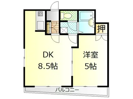 大宮ハイツ(1DK/2階)の間取り写真