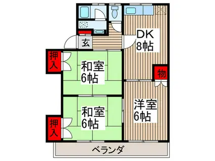 エクセレントスズキA(3DK/2階)の間取り写真