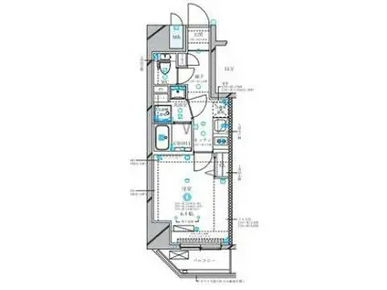 ディアレイシャス東別院III(1K/3階)の間取り写真
