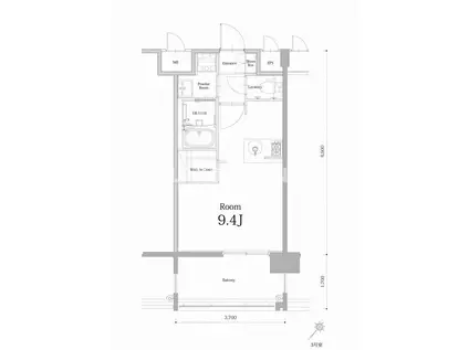 エンクレスト博多駅南BASE(ワンルーム/14階)の間取り写真
